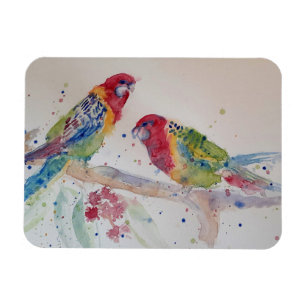 Cute Rosella Parrots vogel Waterverf Art Magnet Magneet