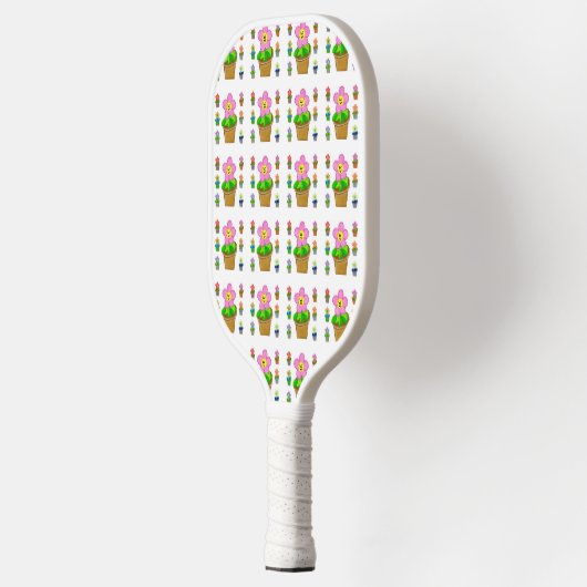 Cute Rosy Posy Potted Flowers die Pattern herhalen Pickleball Paddle (Links)