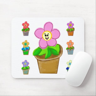 Cute Rosy Posy Potted Flowers Muismat