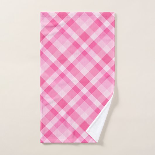 Cute Rosy Rose Plaid Motif serviette main (Serviette à main)