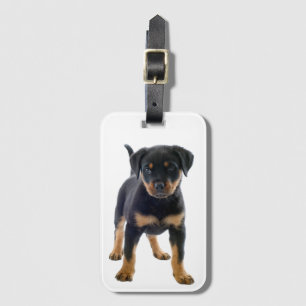 Cute Rottie Puppy Dog mama Rottweiler Bagagelabel