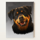 Cute Rottweiler Dog Water Couleur Art Portrait (Dos)