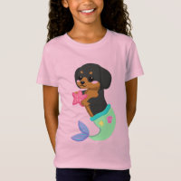 Cute Rottweiler Mermaid Puppy Dog Kinder Girl
