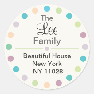 Cute Round Étiquettes (pastel)