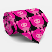 Cute Round Pig Cartoon Stropdas (Opgerold)