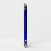 Cute royal blue faux glitter monogram Case-Mate iPhone case (Achterkant/links)