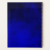 Cute royal blue faux glitter monogram planner (Achterkant)