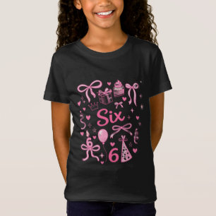 Cute Roze 6de Verjaardag Meisje Shirt Zes Boog Fee