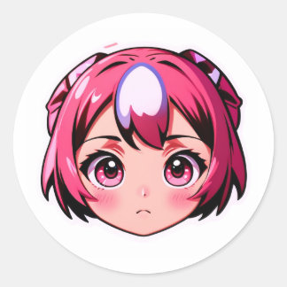 Cute Roze Anime Meisje Sticker | Kawaii Manga