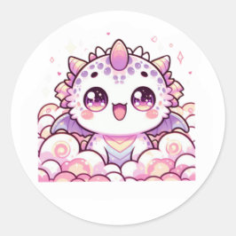 Cute Roze Axolotl Draak Fantasy Sticker