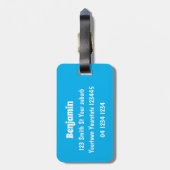 Cute roze baby octopus cartoon humor bagagelabel (Achterkant verticaal)