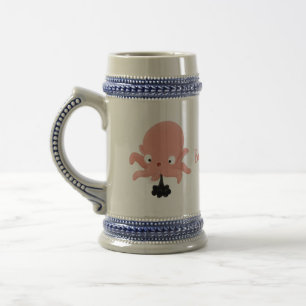 Cute roze baby octopus cartoon humor bierpul