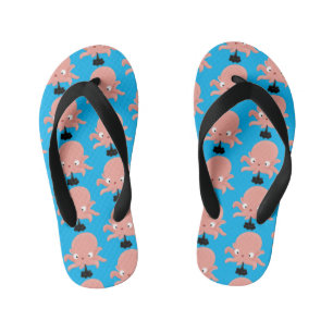 Cute roze baby octopus cartoon humor kinder teenslippers