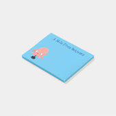 Cute roze baby octopus cartoon humor post-it® notes (Schuin)