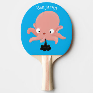 Cute roze baby octopus cartoon humor tafeltennisbatje