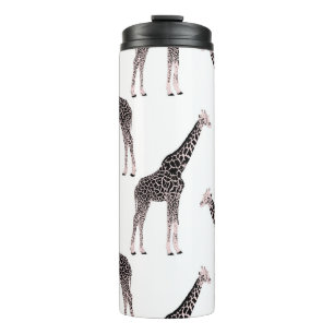 Cute roze & Black Giraffe Animal White Design Thermosbeker