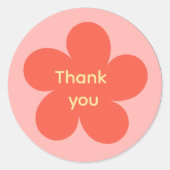 Cute Roze Bloem Bedankt Sticker (Voorkant)