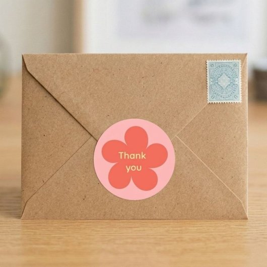 Cute Roze Bloem Bedankt Sticker