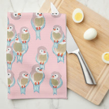 Cute roze & Blue Bird Pattern Moderne Abstract