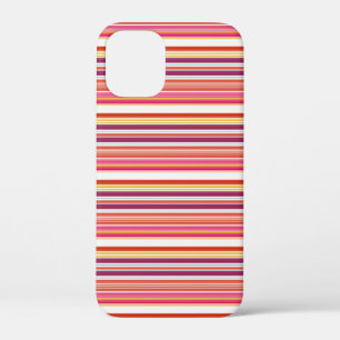 Cute roze bruine strepen iPhone 12 mini hoesje