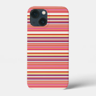 Cute roze bruine strepen iPhone 13 mini hoesje