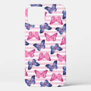 Cute roze Butterflies iPhone 12 Hoesje