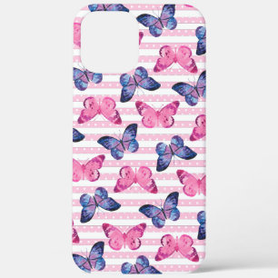 Cute roze Butterflies iPhone 12 Pro Max Hoesje
