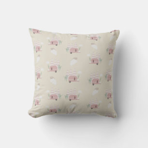 Cute Roze Camper Aardse Patroon Kussen