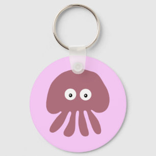 Cute roze cartoon Jellyfish sleutelhanger