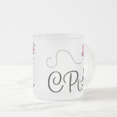 Cute roze CPA Matglas Koffiemok (Voorkant rechts)