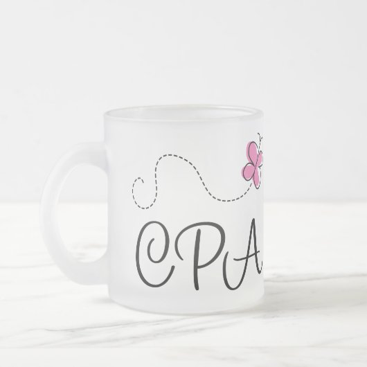 Cute roze CPA Matglas Koffiemok (Links)