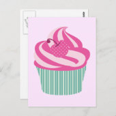 Cute roze crupcake Pastel Roze Briefkaart (Voorkant / Achterkant)