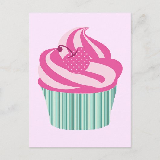 Cute roze crupcake Pastel Roze Briefkaart (Voorkant)