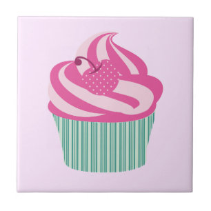 Cute roze crupcake Pastel Roze Tegeltje