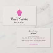 Cute Roze Cupcake Simple Retro Pastry Chef Cream Visitekaartje (Voorkant / Achterkant)