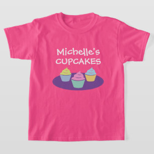 Cute roze cupcake t shirt voor meisjesbakfeest