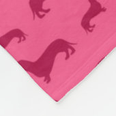Cute roze dachshundpatroon fleece deken (Hoek)