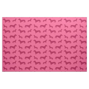 Cute roze dachshundpatroon stof