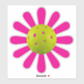 Cute roze daisy pickleball car sticker (Vel)