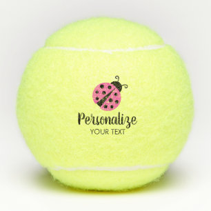 Cute roze dame bug custom girl's Birthday party Tennisballen