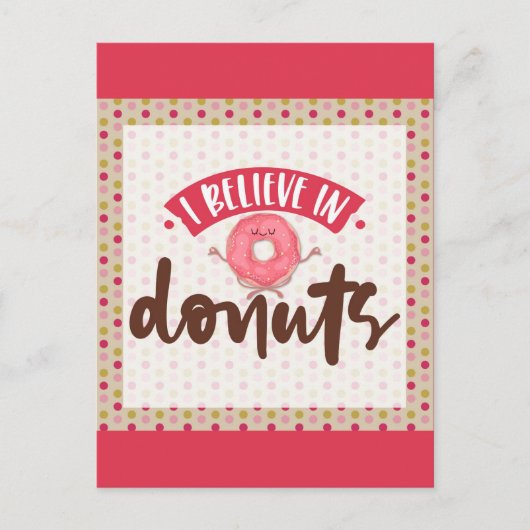 Cute roze die ik geloof in Donuts Briefkaart (Voorkant)