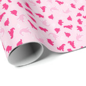 Cute roze dinosaurussen cadeaupapier (Rol Hoek)