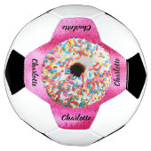 Cute roze donut Personalized Modern Voetbal (Gedraaid)