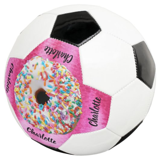 Cute roze donut Personalized Modern Voetbal (Drie kwart)