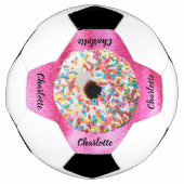 Cute roze donut Personalized Modern Voetbal (Voorkant)