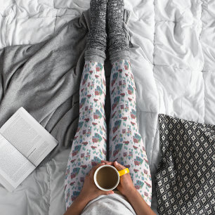 Cute Roze Dorp & Auto Boom Retro Kerstmis Leggings