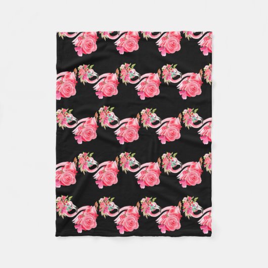 Cute roze droommeisje baby flamingo met fleece deken (Voorkant)