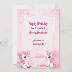 Cute Roze Eenhoorn een magische Verjaardag Kaart