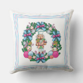 Cute roze en Blue Kerstmis Nutcracker Wreater Kussen (Achterkant)