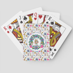 Cute roze en Blue Kerstmis Nutcracker Wreater Pokerkaarten